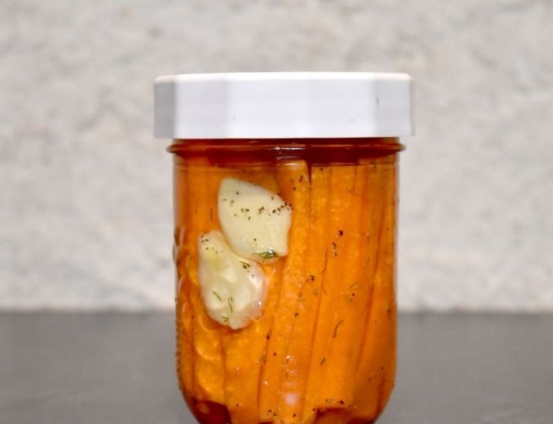 Jar of fermented dill carrots