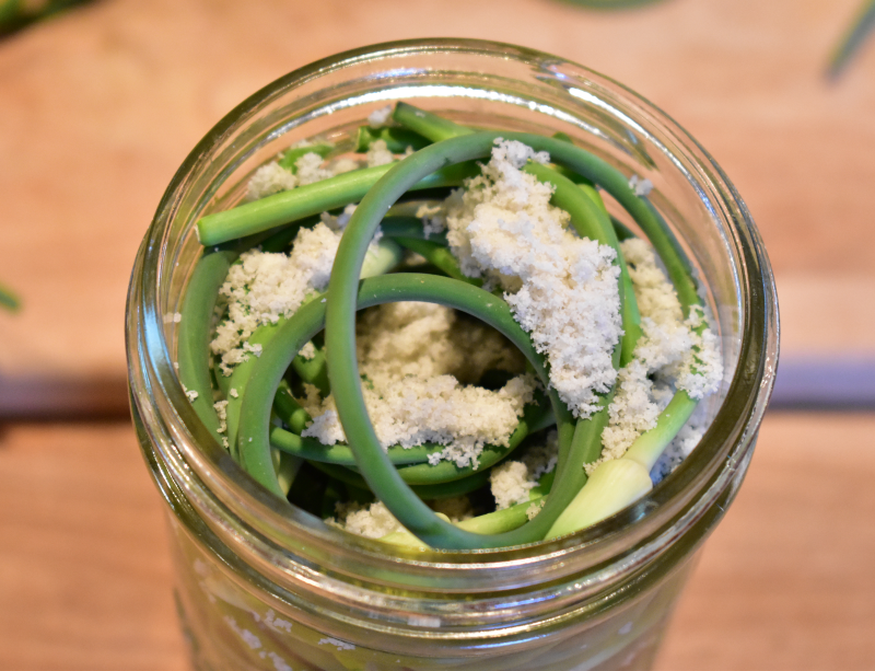 Ajouter du sel aux légumes pour saumure lacto-fermentation