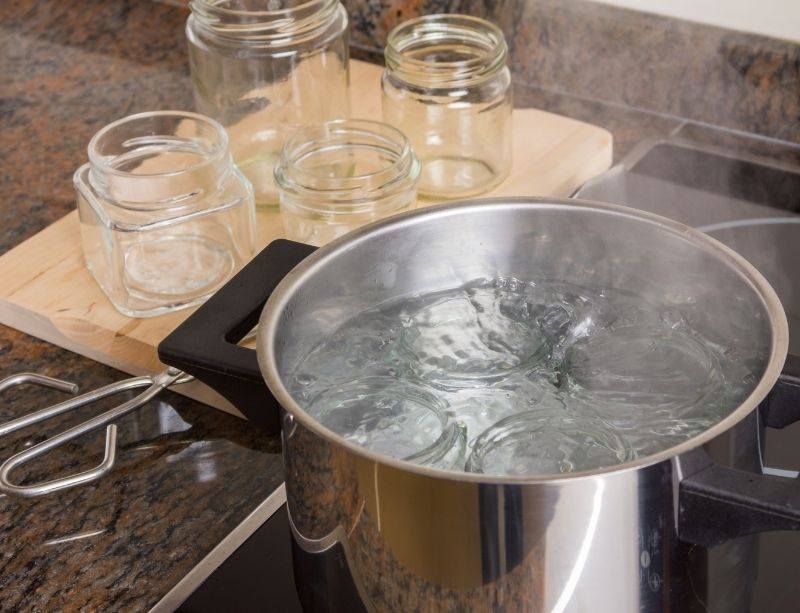 Canning Jars in Boiling Water
