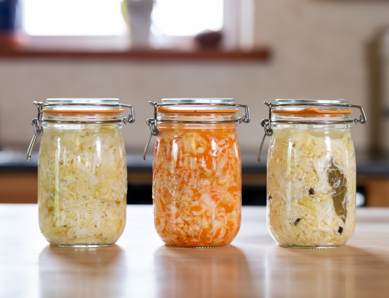 Homemade fermented sauerkraut