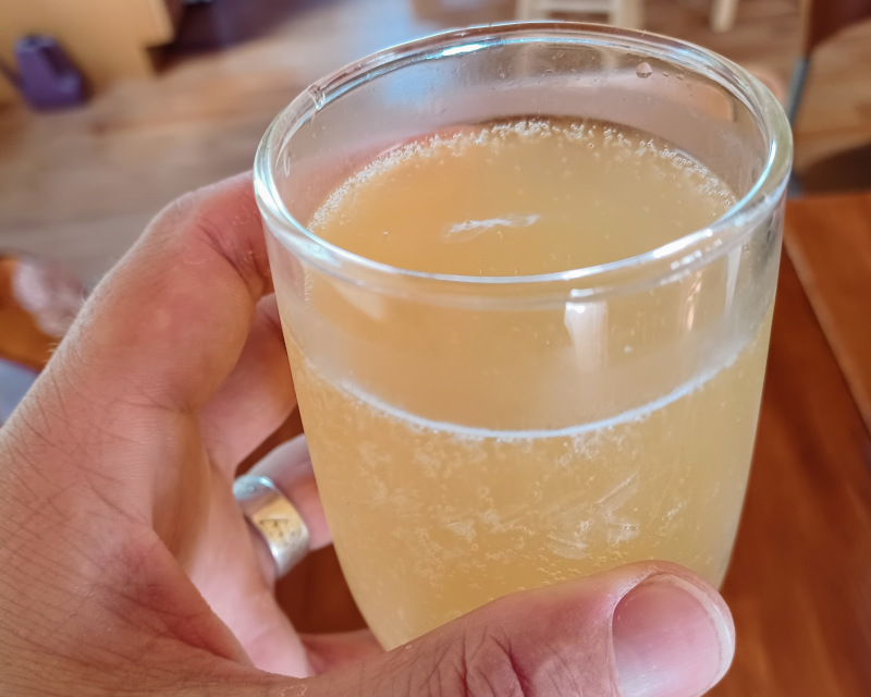 Glass of fermented sima lemonade